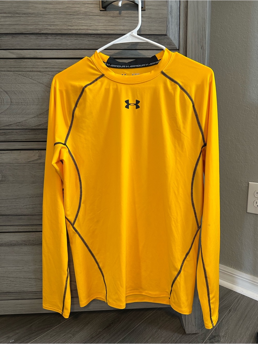 Under Armour Bright Yellow Athletic Long Sleeve Top with Black Accents